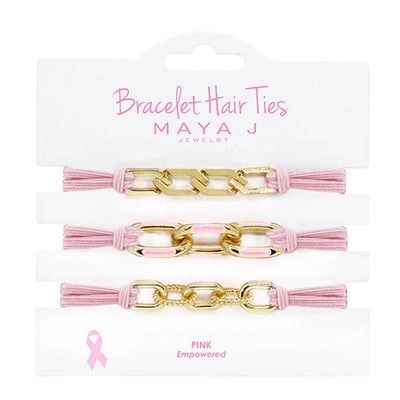 Pink Elastic Bracelet Hair Ties