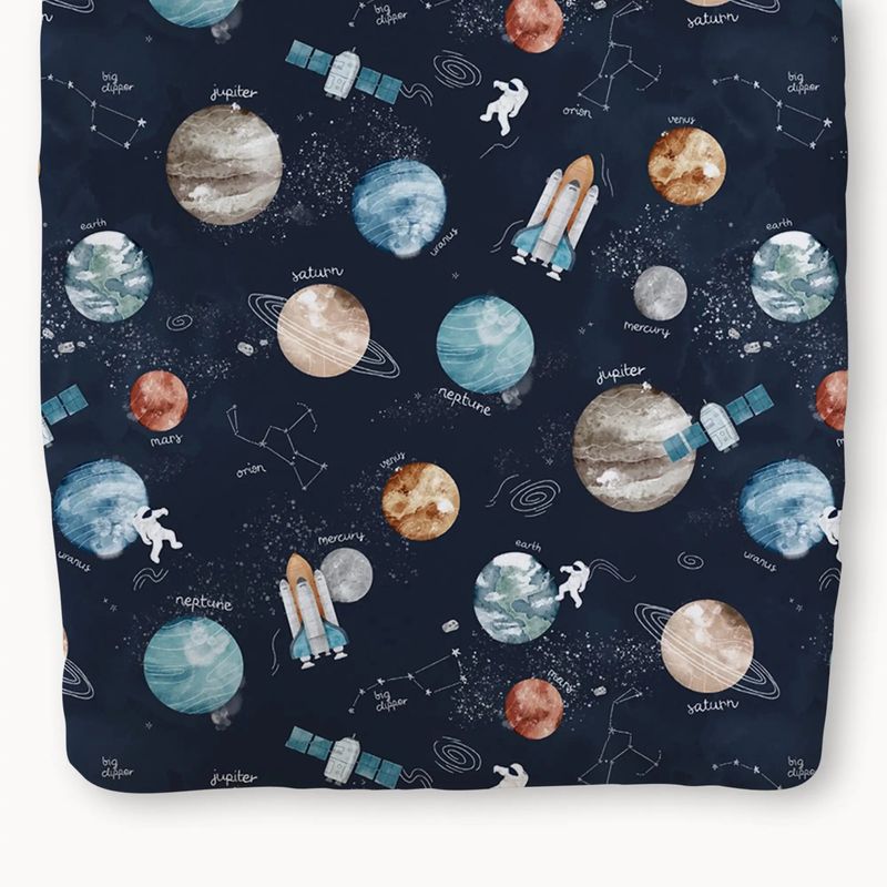 100% Organic Cotton Percale Changing Pad Cover - Out of Space