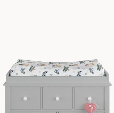 100% Organic Cotton Percale Changing Pad Cover - Up Up &amp; Away