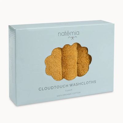 Organic Cotton Baby Washcloths in Ochre