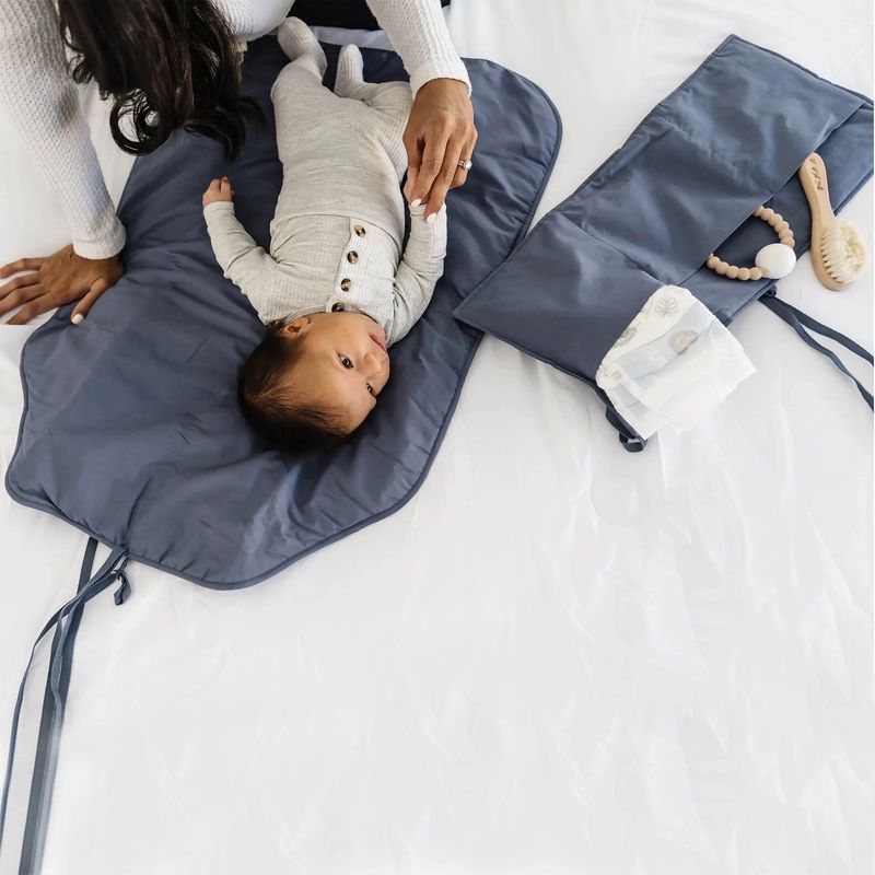 On The Go Portable Changing Pad- Folkstone Grey