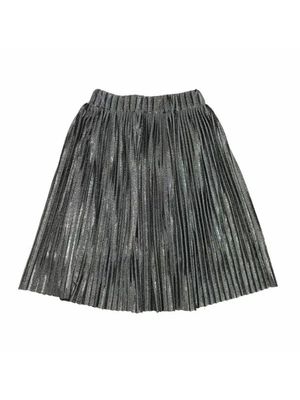 Charcoal Metallic Pleat Midi Skirt