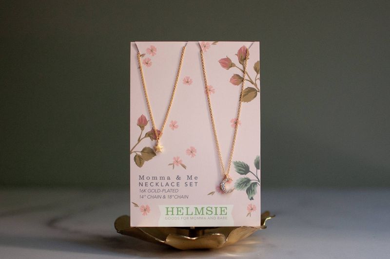 Momma + Me Moon and Star Necklace Set
