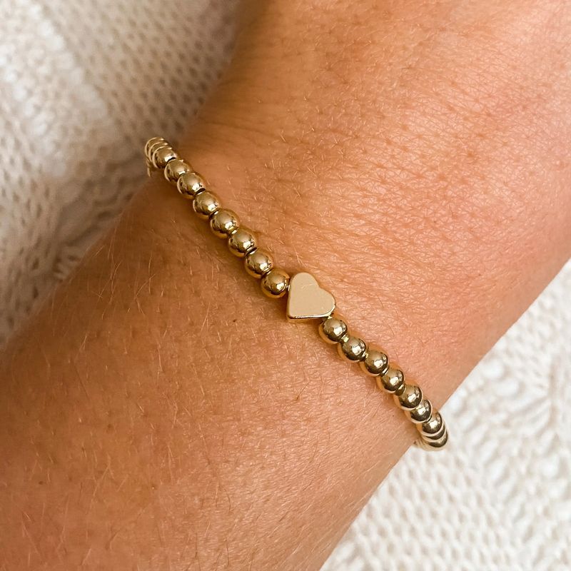 14k GOLD HEART BRACELET
