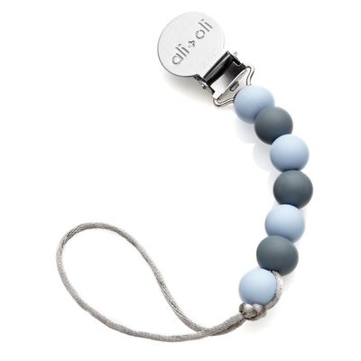 Pacifier Clip Isa | Iron-Blue