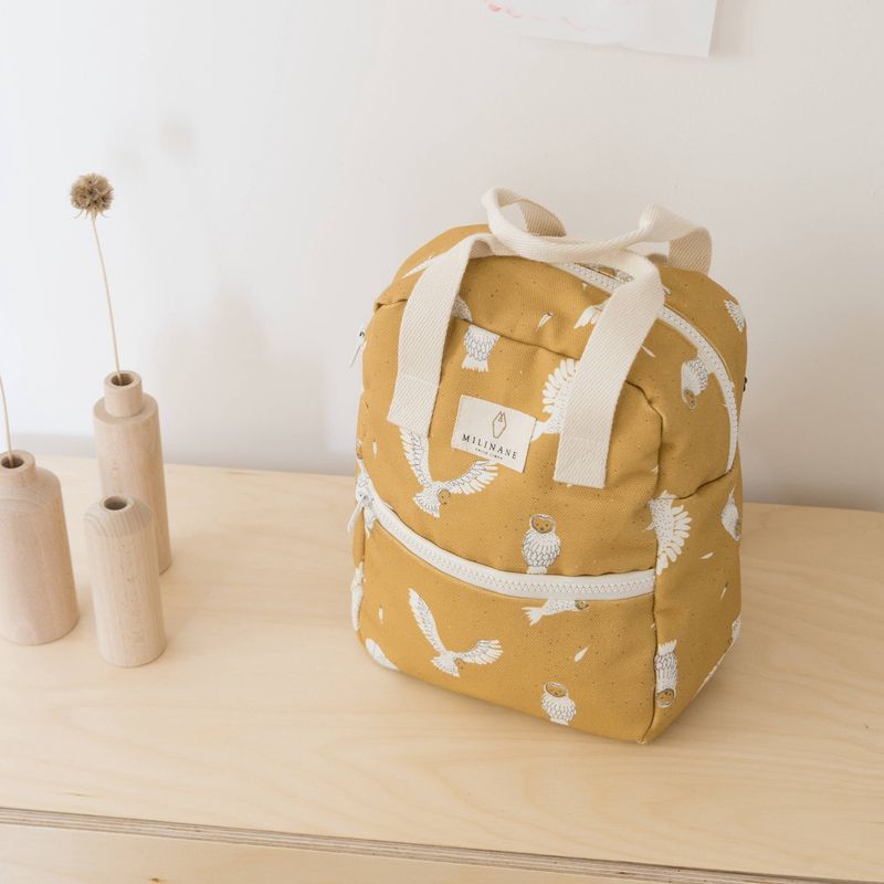 School Bag / Backpack | NOE- Owl / Milk