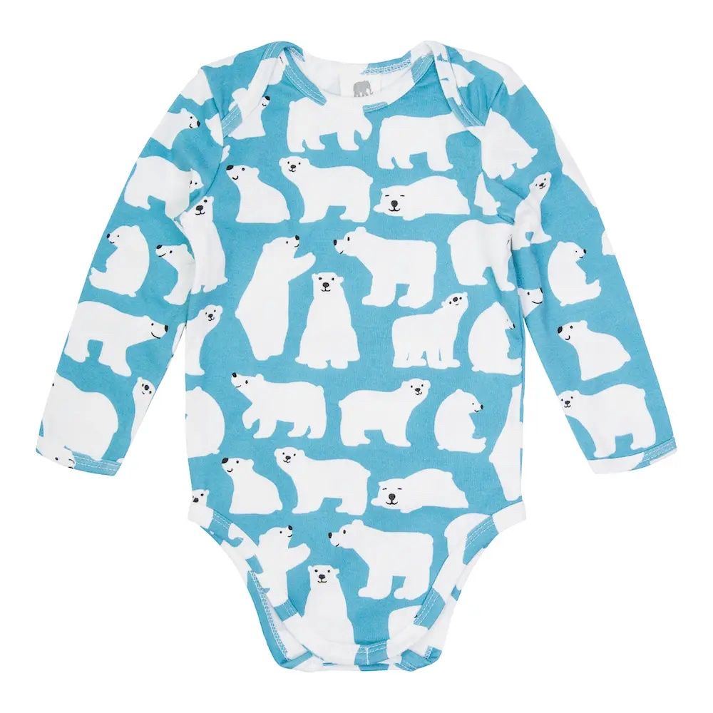 Organic Long Sleeve Bodysuit | Polar Bear