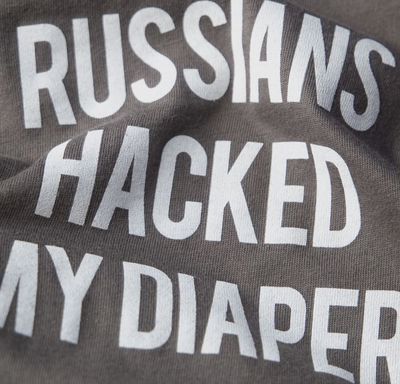 Russians Hacked My Diaper • Baby Bodysuit • Charcoal