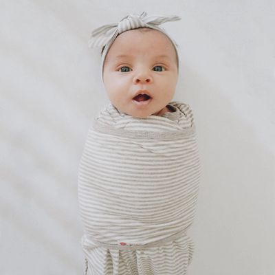 Gray Stripe | Bow Headband