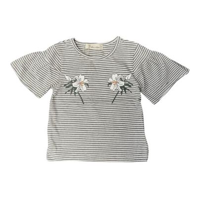 Floral Pinstripe Tee