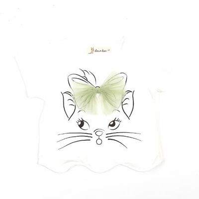 Kitty Tee with Tulle Bow