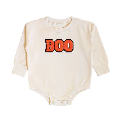 Boo Patch Long Sleeve Romper