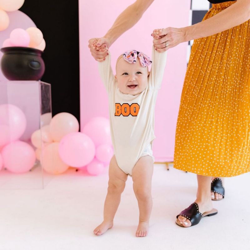 Boo Patch Long Sleeve Romper