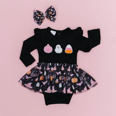 Boo Tulle Bow Headband