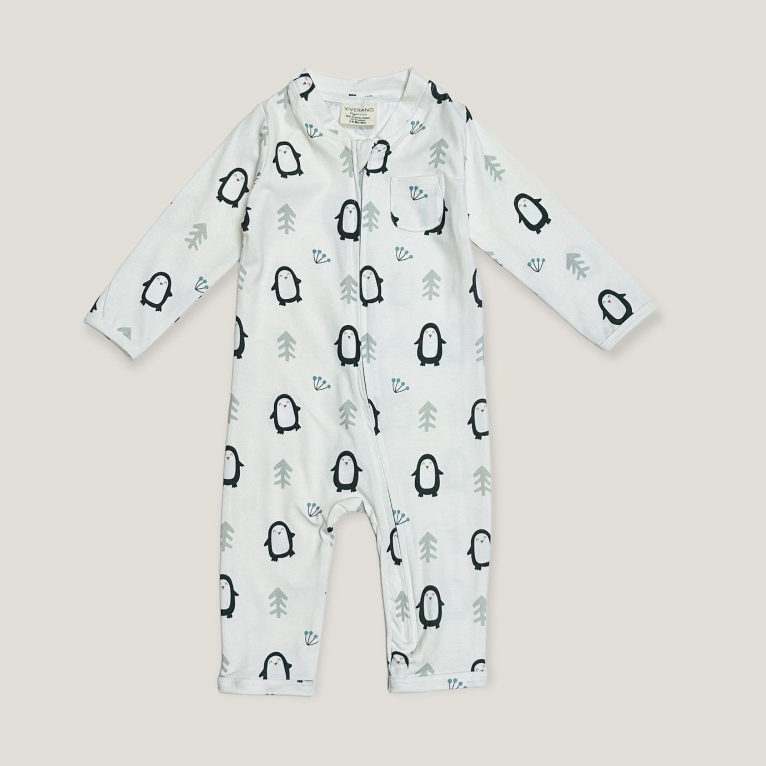 Penguin Zipper Baby Jumpsuit