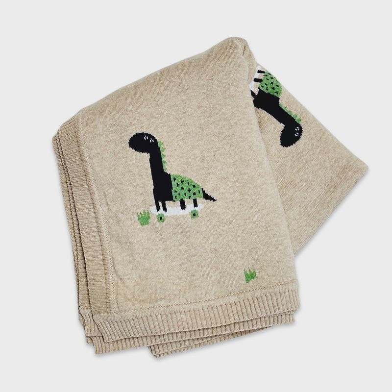 Skater Dino - Cotton Knit Blanket