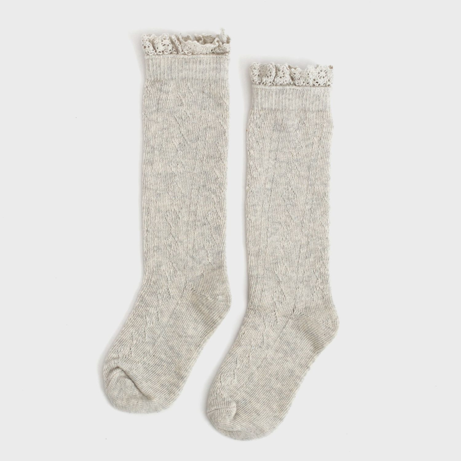 Heathered Fancy Lace Knee High Sock