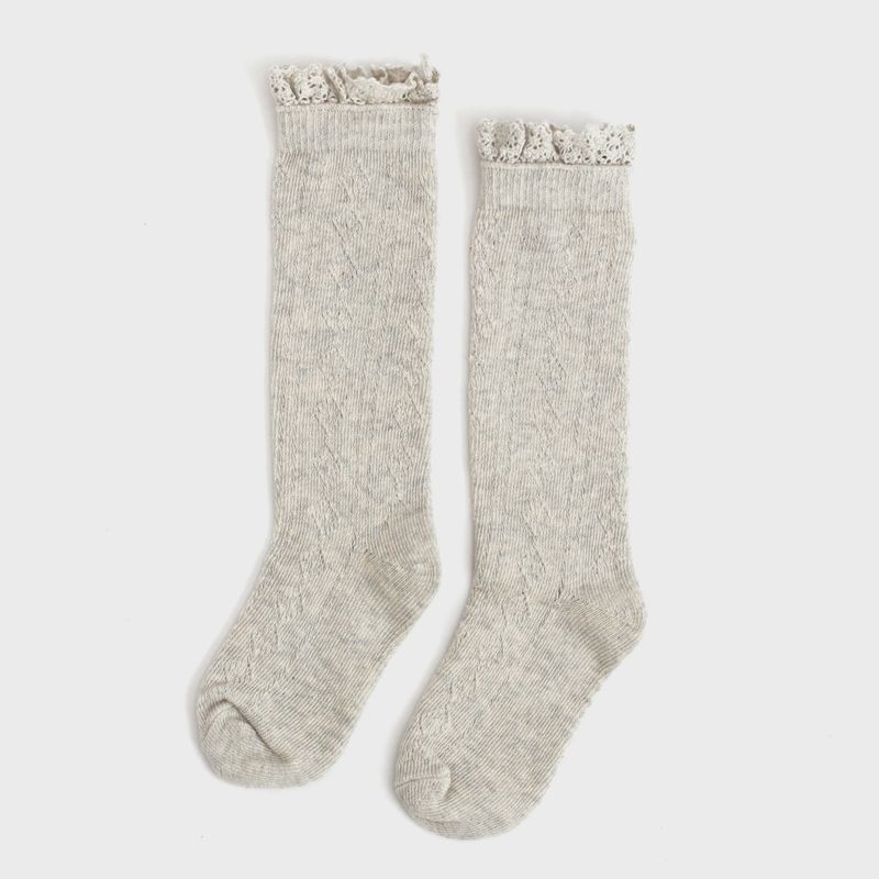 Heathered Fancy Lace Knee High Sock