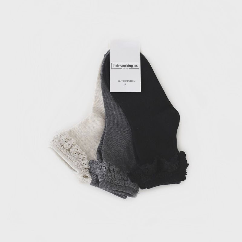 Midnight Lace Midi Sock - 3pk