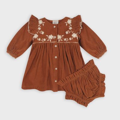 Floral Corduroy Dress + Bloomer