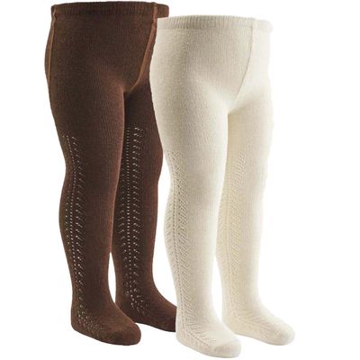 Lace Tights 2-pk | Bark+Balsam Cream