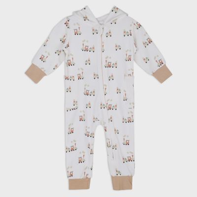 Train Hooded Zipper Jumpsuit