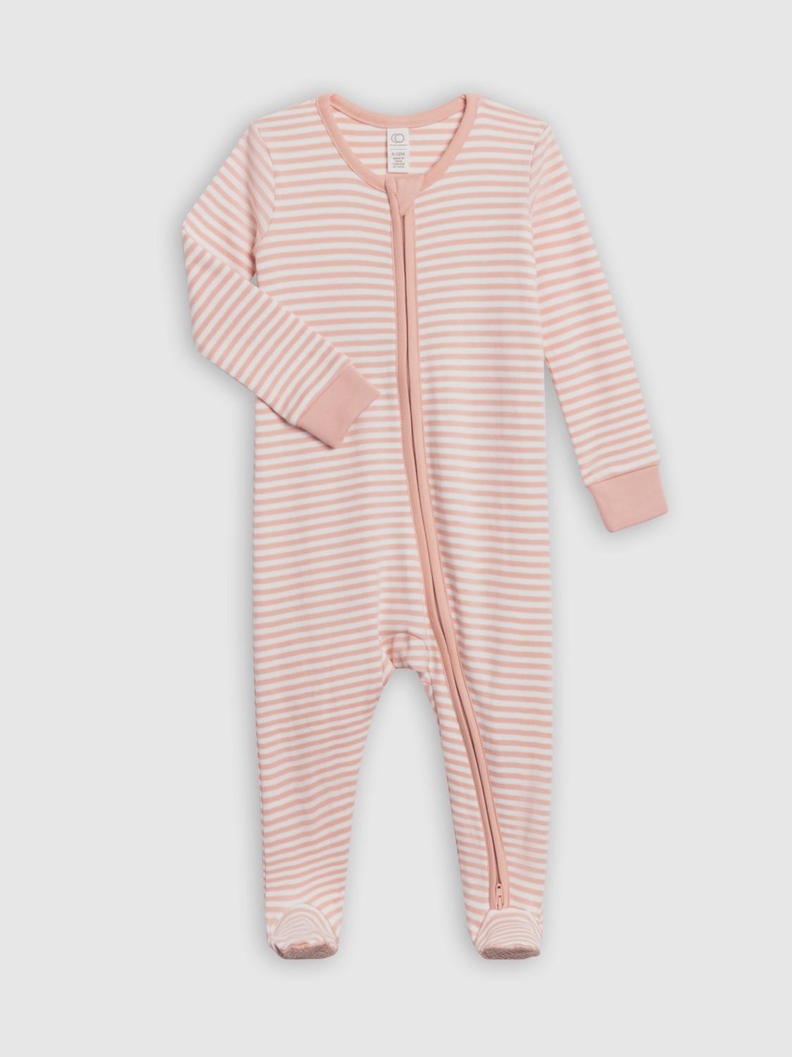 Peyton Zipper Sleeper | Blush Stripe