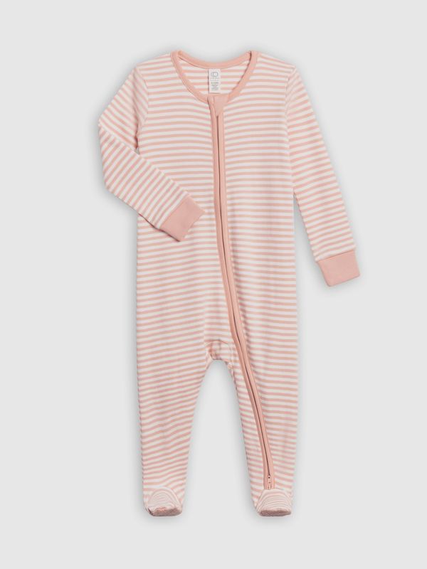 Peyton Zipper Sleeper | Blush Stripe