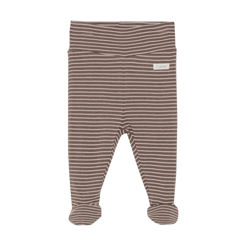 Stripe Pant w/ Feet | Deep Taupe