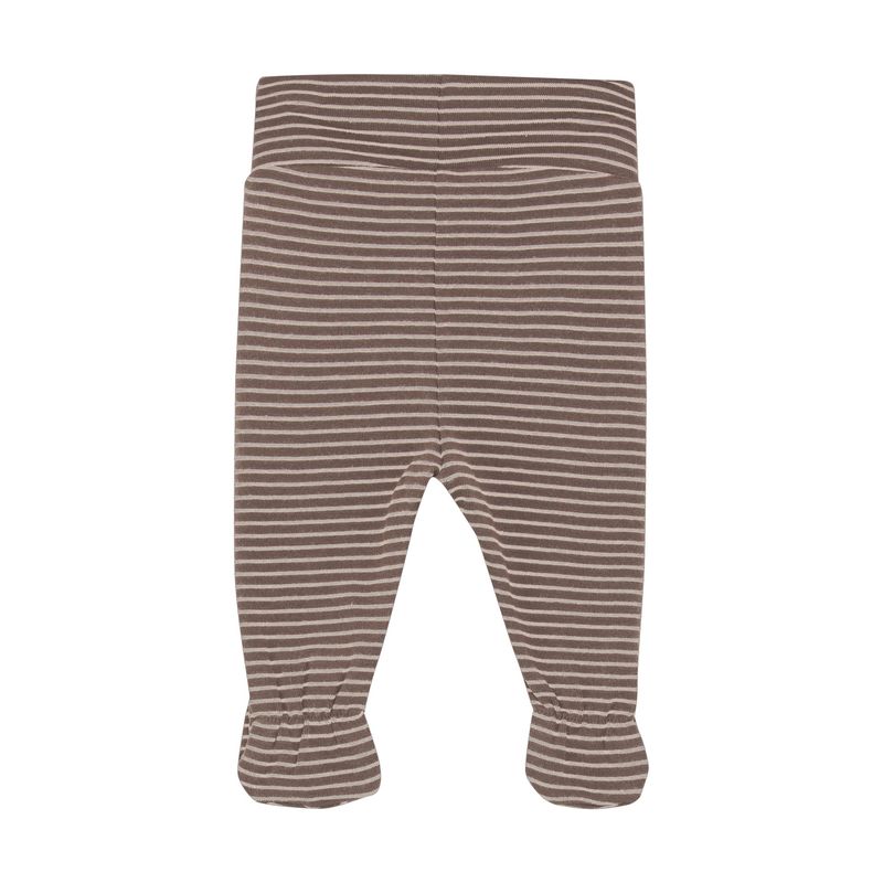 Stripe Pant w/ Feet | Deep Taupe