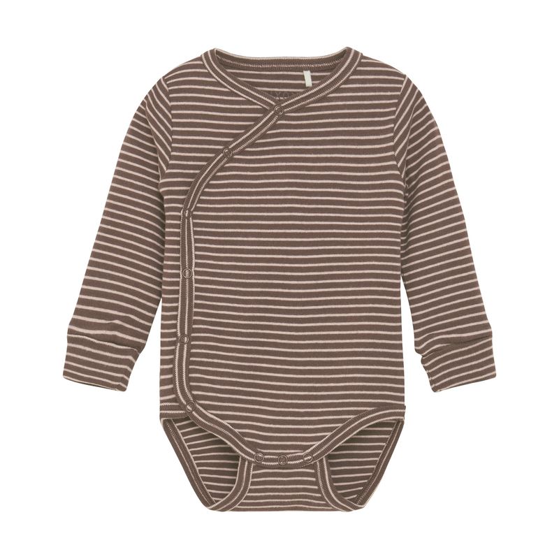 Stripe Wrap Bodysuit | Deep Taupe
