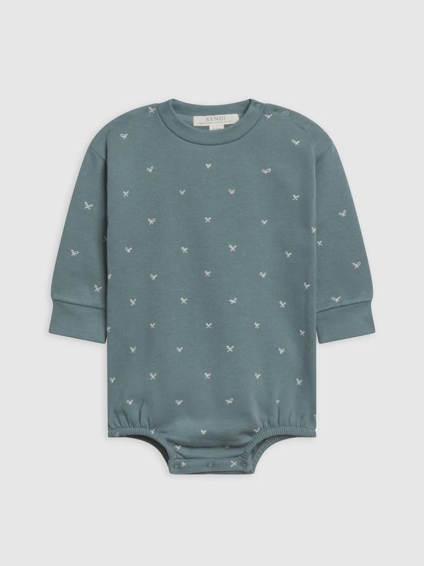 Jamie Fleece Bubble Romper | Teal Bow