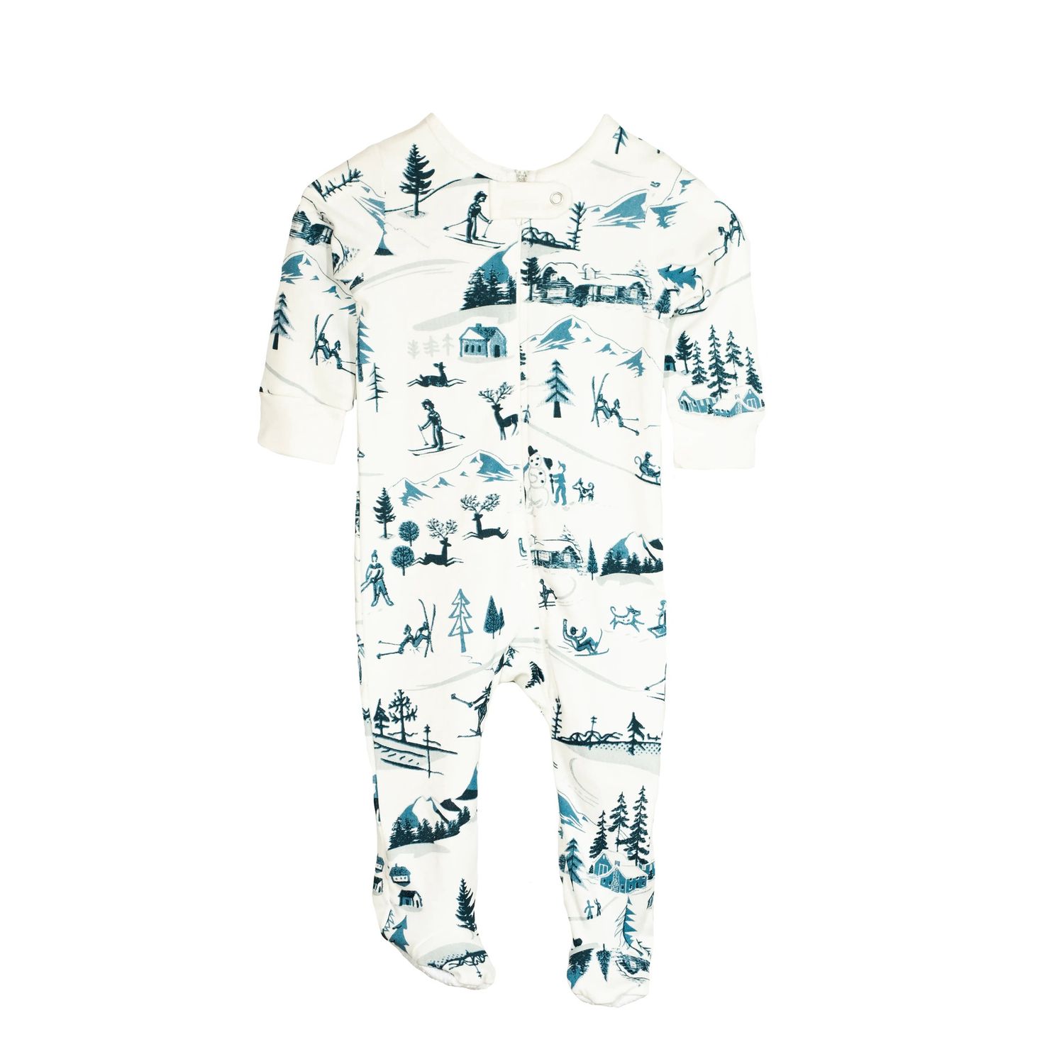 Full zip footed pajama | Ski Toile