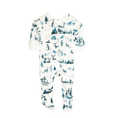 Full zip footed pajama | Ski Toile