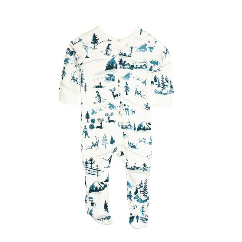 Full zip footed pajama | Ski Toile