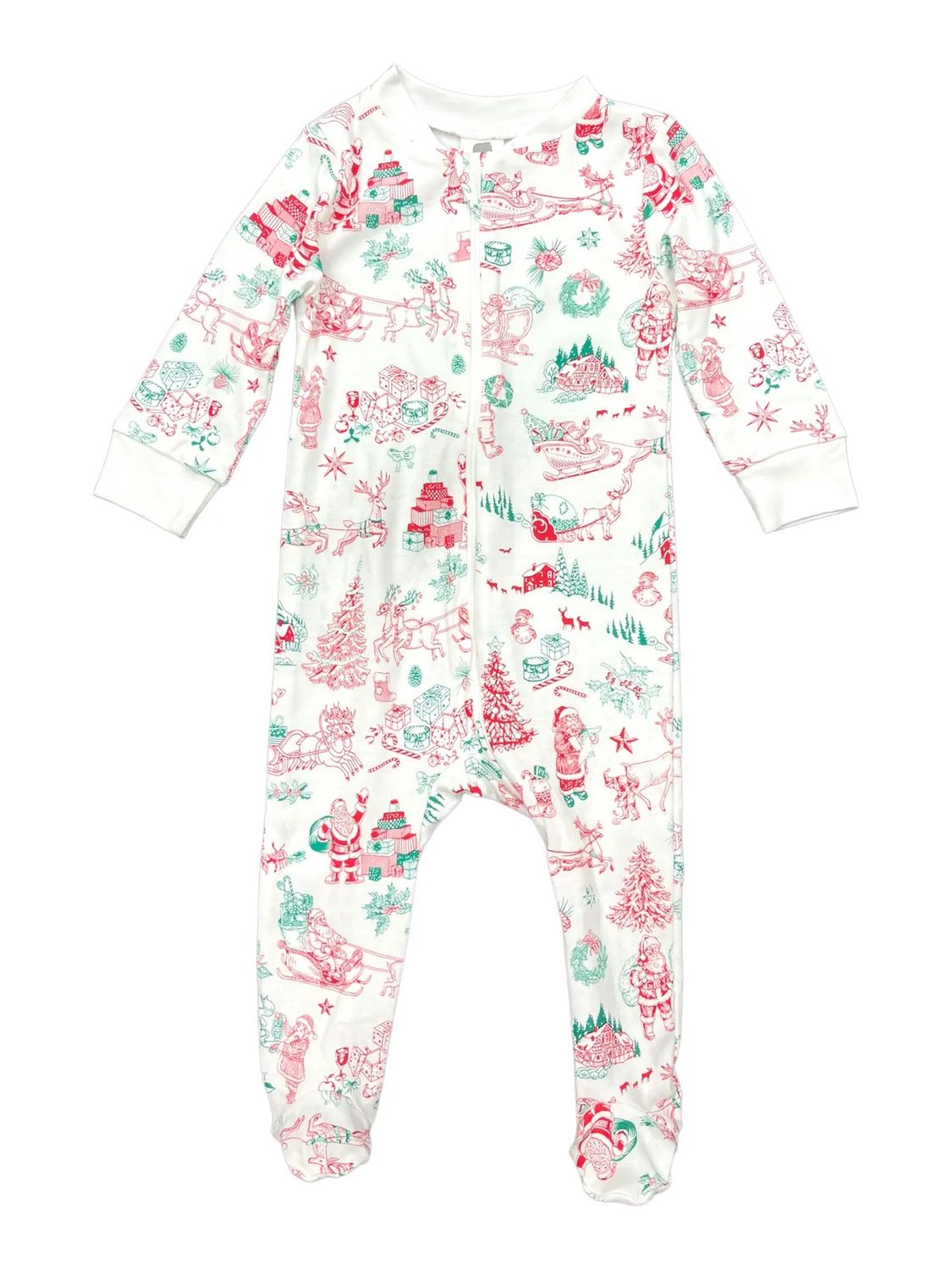 Full Zip Footed Pajamas | Santa Claus