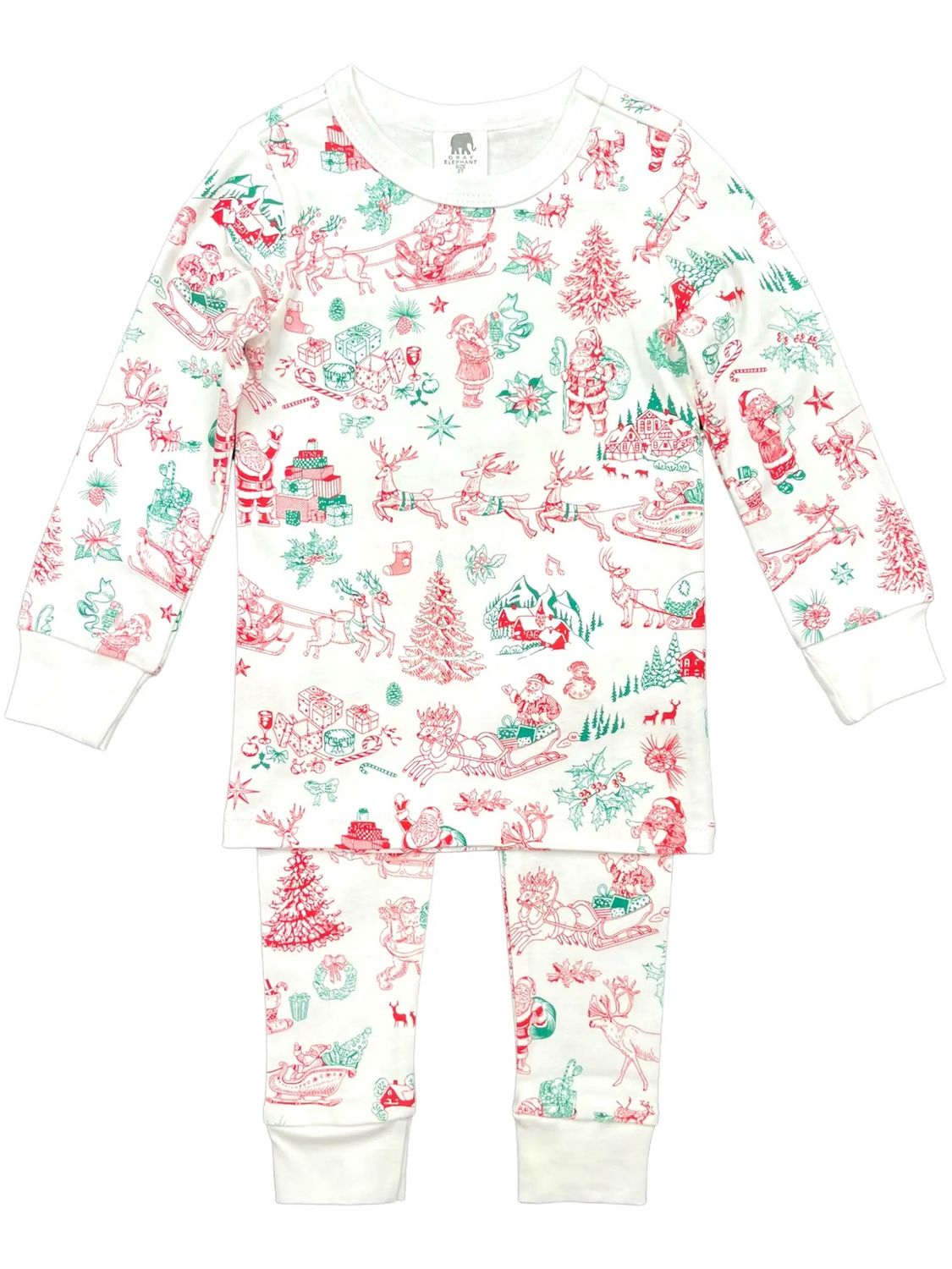 Kids Long John Pajama Set | Santa Claus