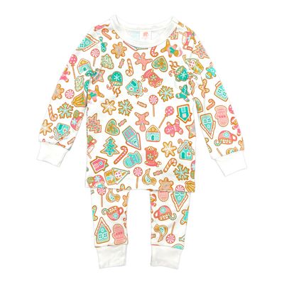 Kids Long John Pajama Set | Gingerbread Cookies