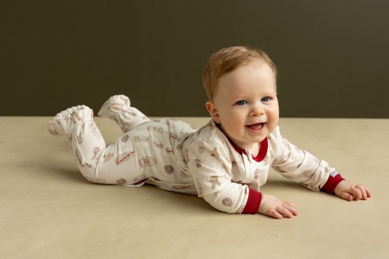 Milk + Cookies Zipper Footie