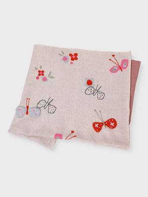 Knit Baby Blanket | 3D Butterfly
