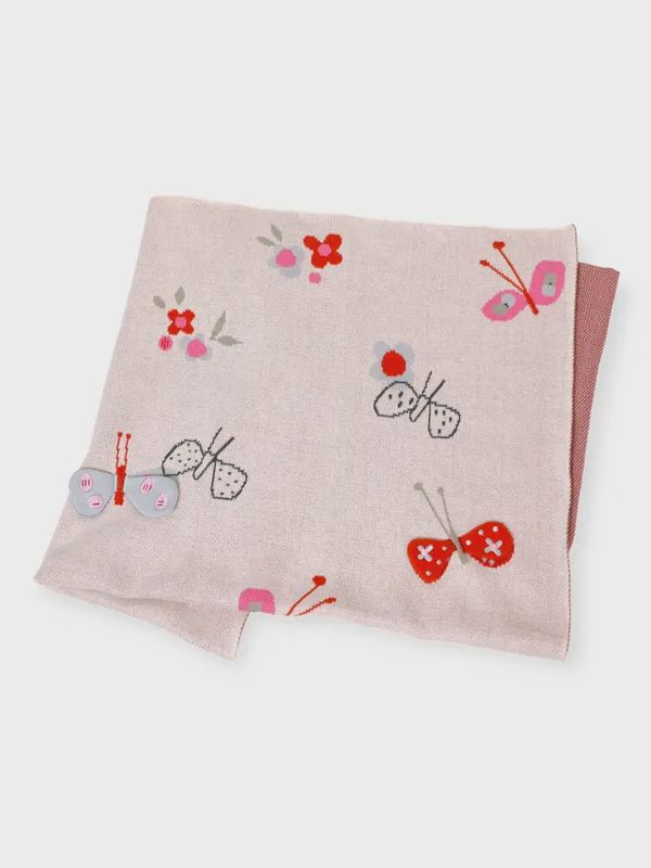 Knit Baby Blanket | 3D Butterfly