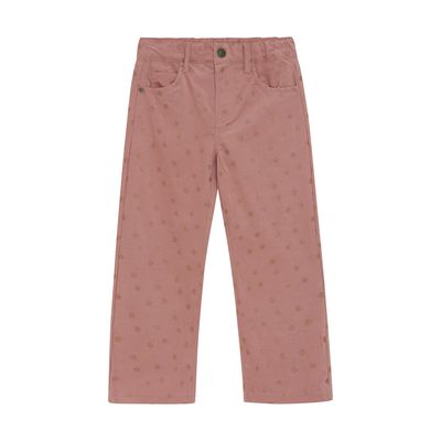 Polka Dot Corduroy Pant | Dusty Rose