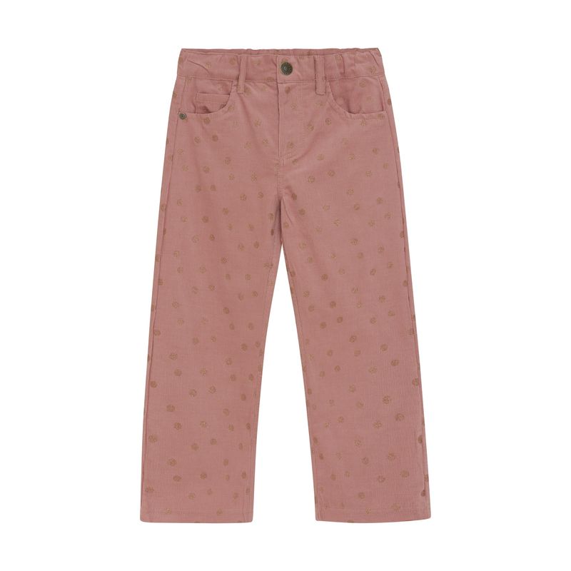 Polka Dot Corduroy Pant | Dusty Rose