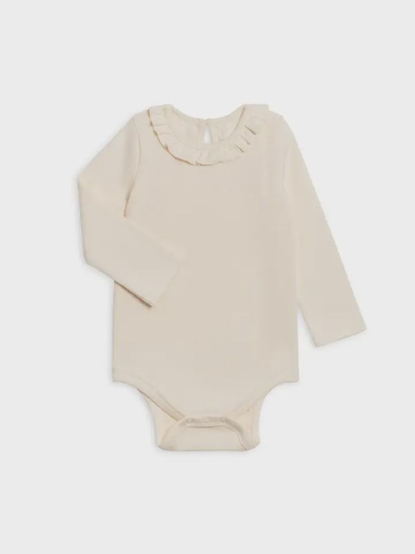 Irma Ribbed Ruffle Bodysuit | Ivory