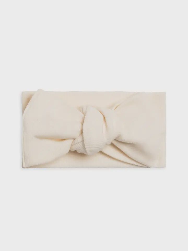 Ribbed Bow Wrap | Ivory