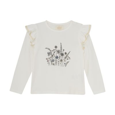 Long Sleeve Ruffle Floral Print Shirt