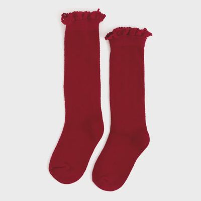 Cherry Fancy Lace Knee High Socks