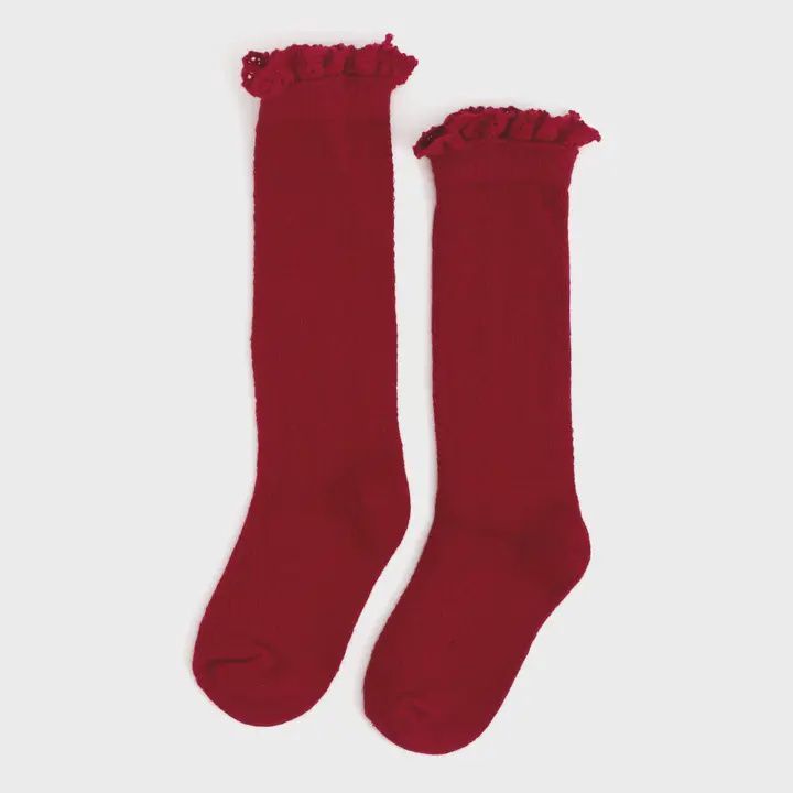 Cherry Fancy Lace Knee High Socks