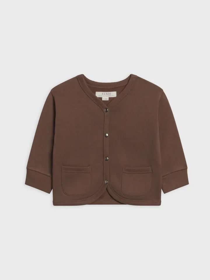 Blair Fleece Snap Front Cardigan | Chestnut