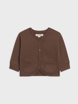 Blair Fleece Snap Front Cardigan | Chestnut